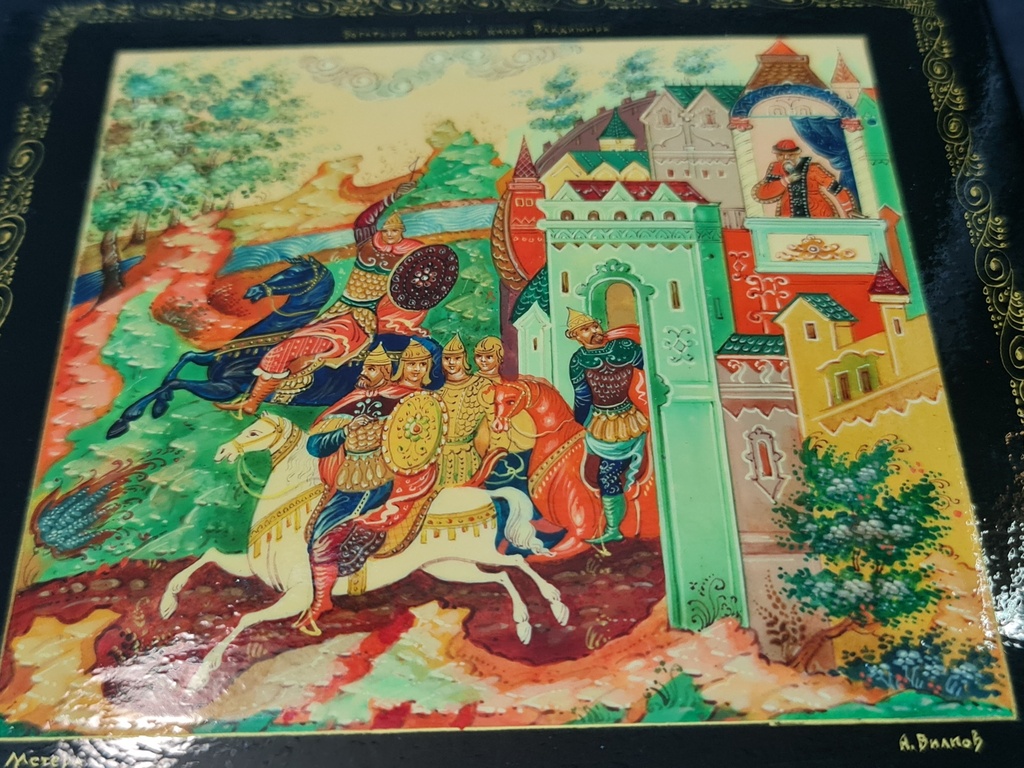 Russian Mstera Lacquer Box Signed A. Vilipov (Leave Prince Vladmir)