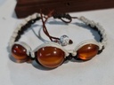 Hand made Natural Baltic amber and pressed amber bead with cloisonne beads Shamballa Bracelet .