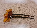 Antique Königsberg SBM Butterscotch Amber & tortoiseshell hair fork