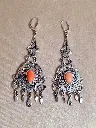 Unique coral and silver earrings genuine authentic 