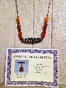 Antique DZI necklace Genuine Old Authentic Ancient with baltic amber beads and ivory locked
With certificate