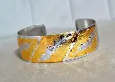 Vintage sterling silver 925 With Goldfields  Carved cuff bracelet