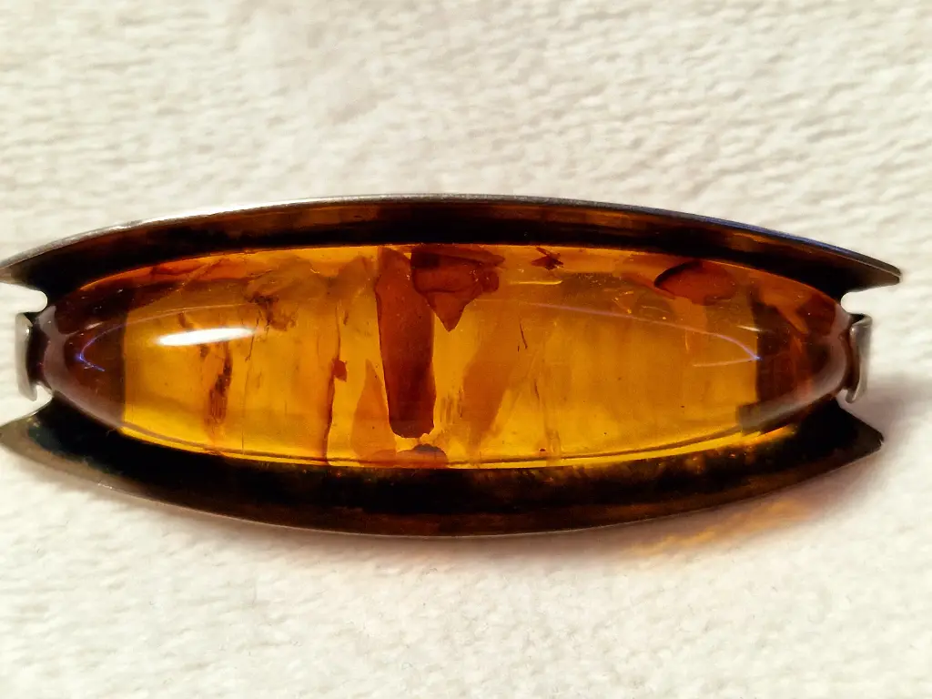 Fischland brooch 835 silver large amber