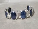 Vintage Blue Sapphire Sterling Silver Bracelet 