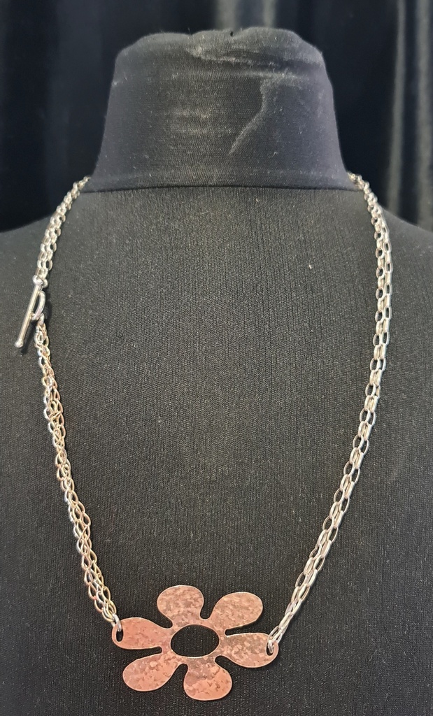 Silver Necklace 925 Flower 