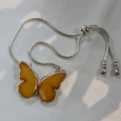 Genuine Baltic Amber butterfly bracelet 925 sterling silver special design