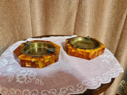 2 Baltic Amber SBM Konigsberg Ashtray