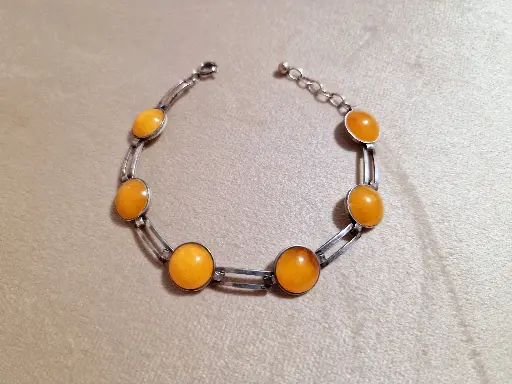 Vintage baltic amber with sterling silver bracelet