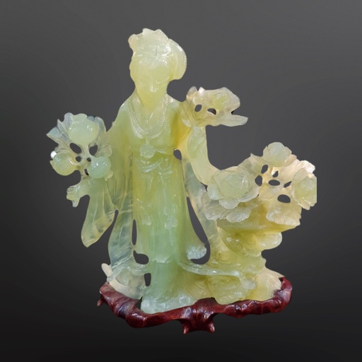Antique Large Chinese Carved Jade Figure